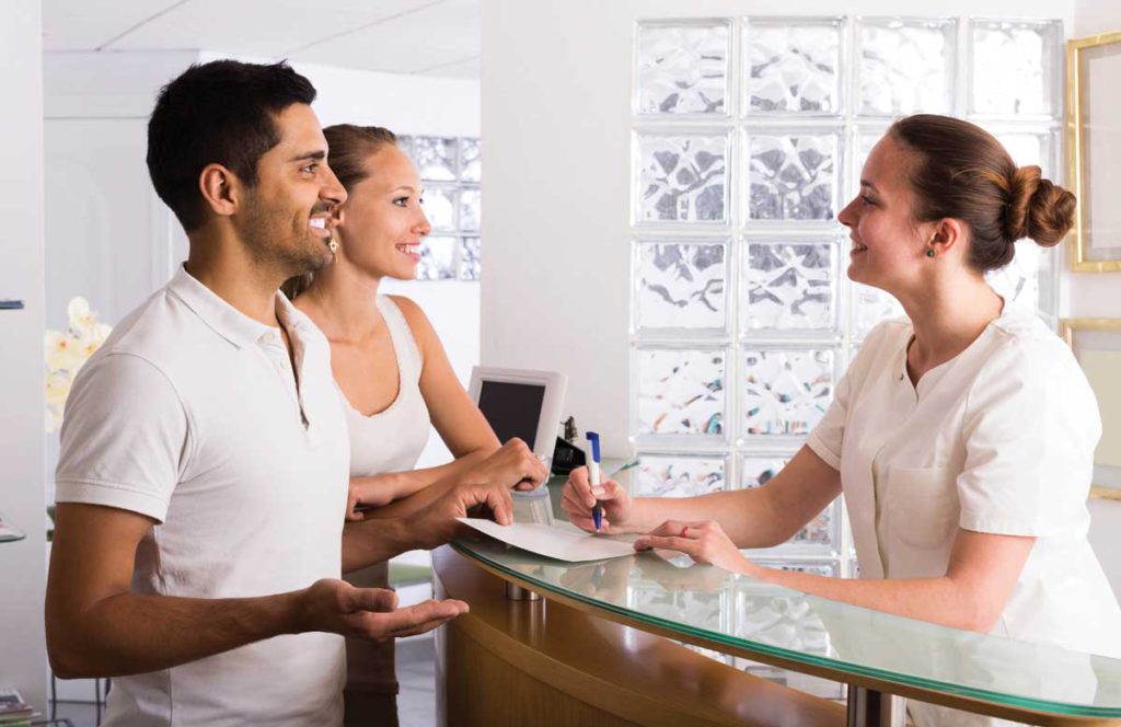 new patients at the front desk